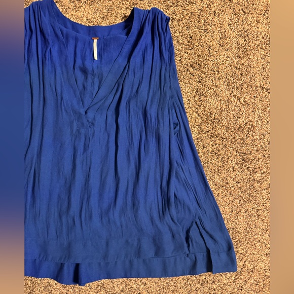 Free People Darcy Cobalt Blue Sleeveless Top Size Large - Picture 8 of 8